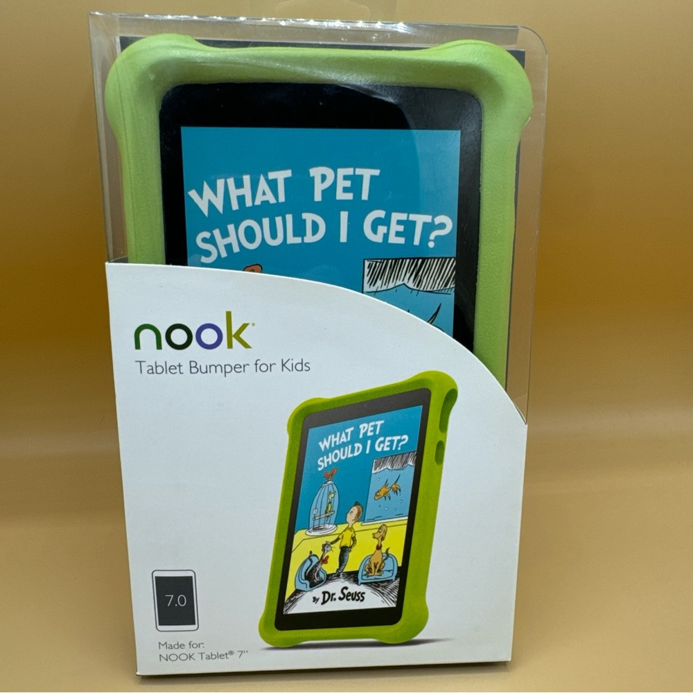 Nook MicroFoam Bumper Kids Case for 7" Nook 7 Tablet NEW in BOX - Lime Green